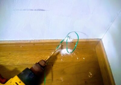 ルーター部屋側から壁貫通(施工時)